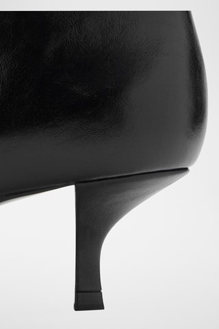 Bottines bout talon kitten - Noir