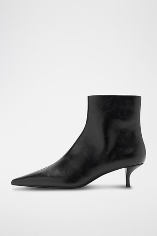 Bottines bout talon kitten - Noir