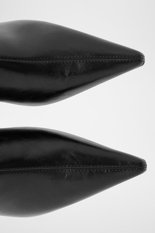 Bottines bout talon kitten - Noir