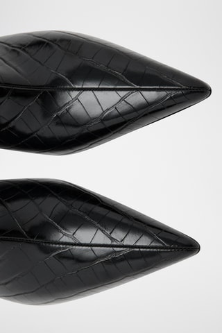 Botte effet cuir croco - Noir