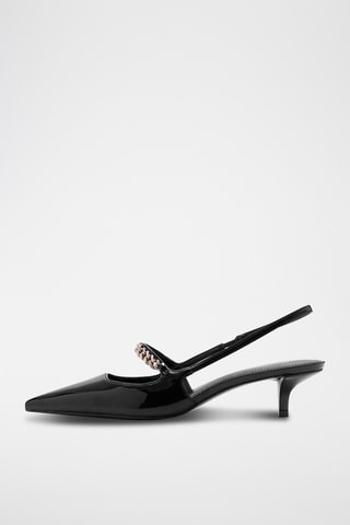 Chaussures talon bride maillons - Noir