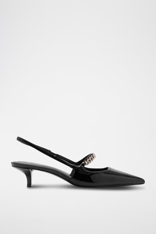 Chaussures talon bride maillons - Noir