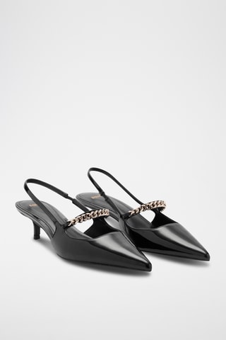 Chaussures talon bride maillons - Noir