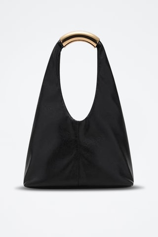 Sac à main à anse métallique - Noir