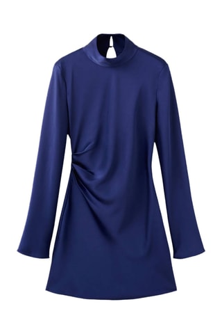 Robe en satin détail pinces - Indigo