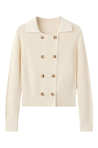 Veste maille boutons - Écru