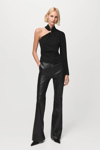 Blouse asymétrique détail métallique - Noir