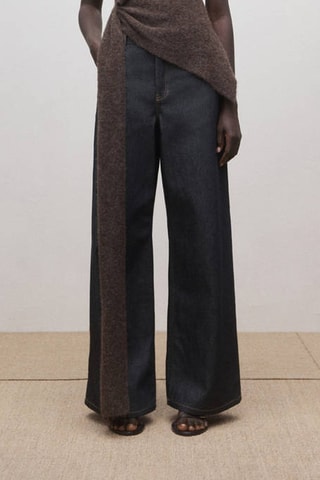 Jean wideleg taille basse rinse wash - Bleu