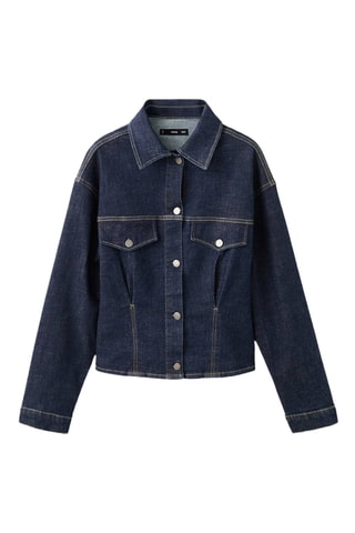 Veste jean cintrée à poches - Bleu