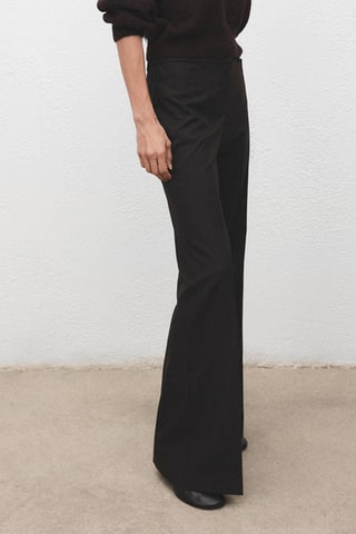 Pantalon flare taille normale - Marron