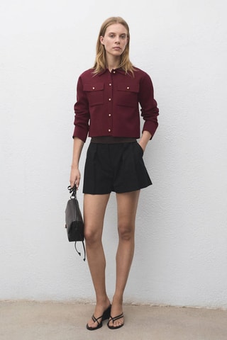 Veste maille poches - Bordeaux