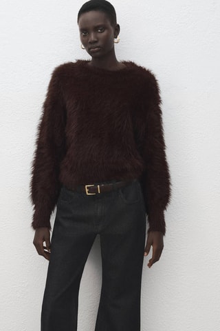 Pull en fausse fourrure - Marron