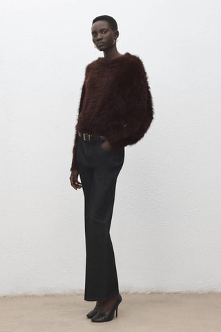 Pull en fausse fourrure - Marron