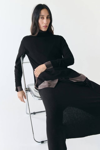 Jupe maille détail nœud - Noir