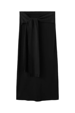 Jupe maille détail nœud - Noir