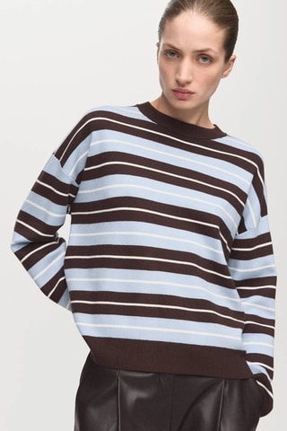 Pull-over rayures oversize - Marron