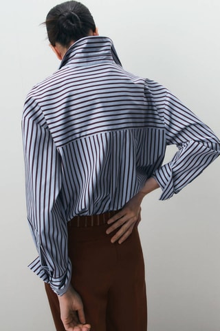 Chemise coton rayures - Ciel