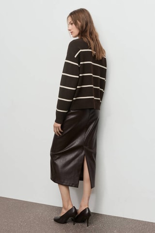 Pull-over en maille à rayures - Marron