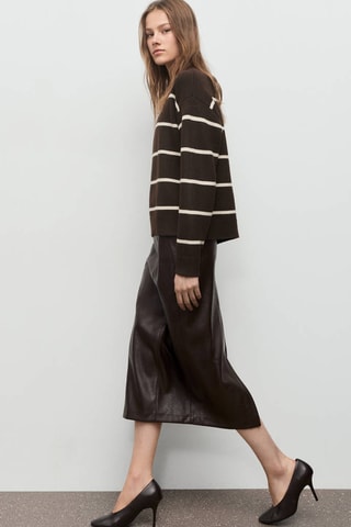 Pull-over en maille à rayures - Marron