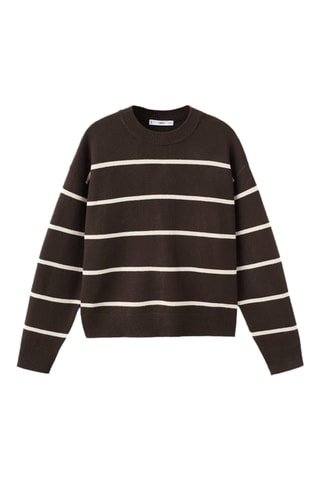 Pull-over en maille à rayures - Marron
