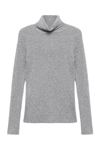 Pull-over à col montant en laine - Gris clair