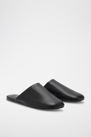Mule en cuir - Noir