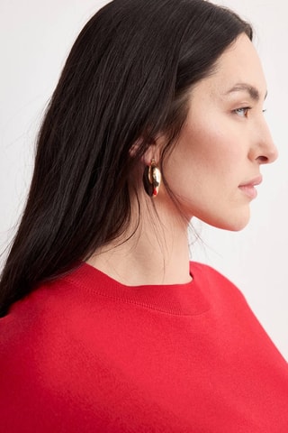 Pull-over manches courtes oversize - Rouge