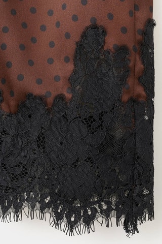 Jupe lingerie à pois - Marron