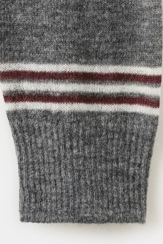 Pull-over en maille à rayures - Gris chiné
