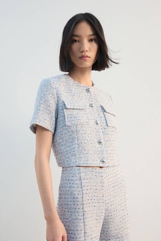 Short tweed taille normale - Ciel