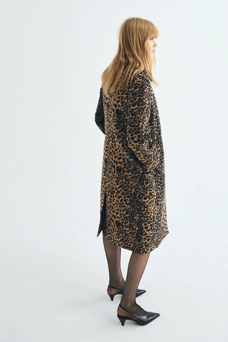 Manteau long léopard - Marron