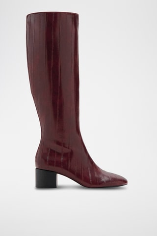 Bottes à talon texture - Bordeaux