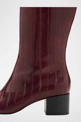 Bottes à talon texture - Bordeaux