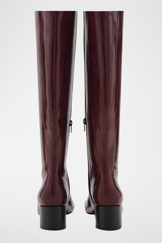 Bottes à talon texture - Bordeaux