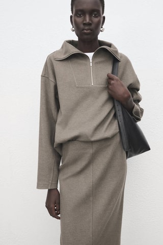 Jupe crayon fendue - Marron