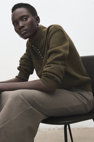 Jupe crayon fendue - Marron