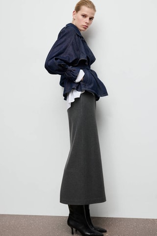 Jupe crayon fendue - Gris foncé