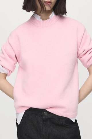 Pull en maille à manches courtes - Rose