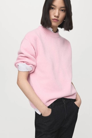 Pull en maille à manches courtes - Rose