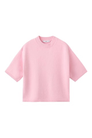 Pull en maille à manches courtes - Rose