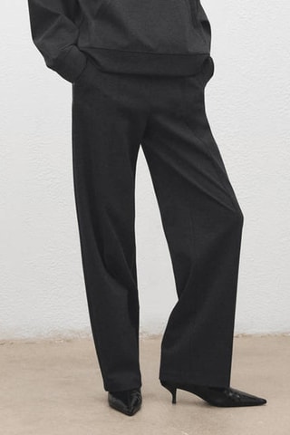 Pantalon jaspé maille - Gris chiné