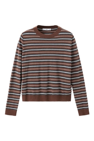 Pull-over en maille à rayures - Marron