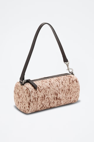 Sac porté épaule cuir imitation fourrure - Marron
