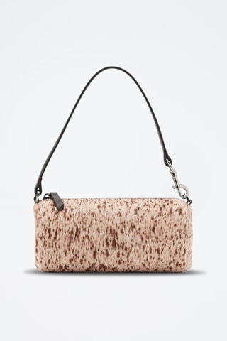 Sac porté épaule cuir imitation fourrure - Marron