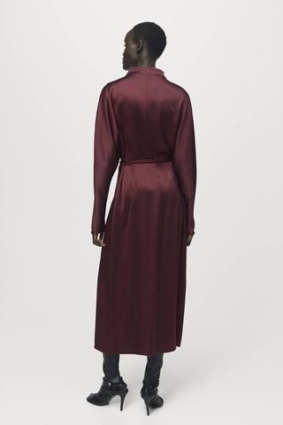 Robe satinée ceinture - Rouge