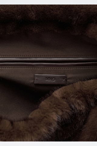Sac porté épaule effet fourrure - Marron