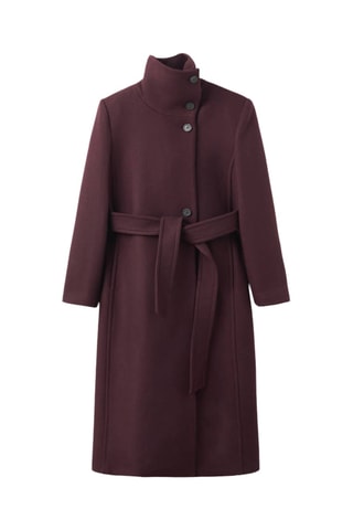 Manteau laine Manteco ceinture - Rouge