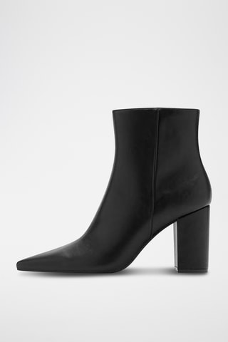 Bottines pointues talon bloc - Noir