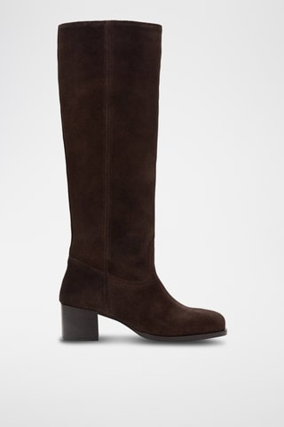 Bottes suède talon - Marron