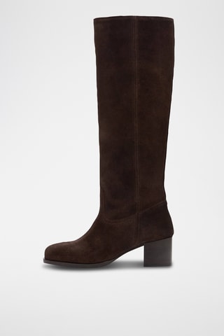 Bottes suède talon - Marron